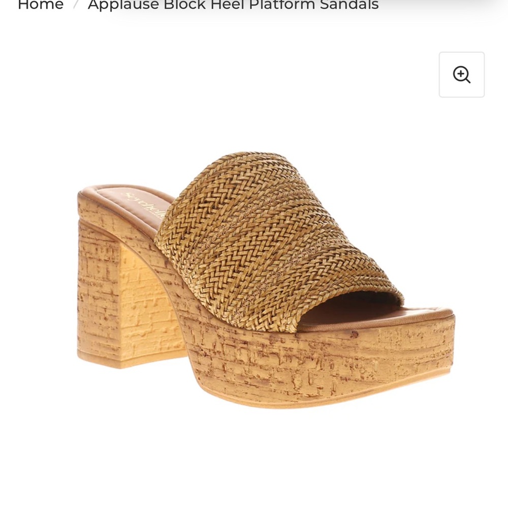 Seychelles Tan Woven Platform Sandals